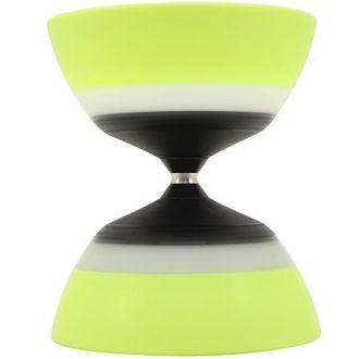 Diabolo à roulement à bille équipé de 5 roulements de couleur jaune.