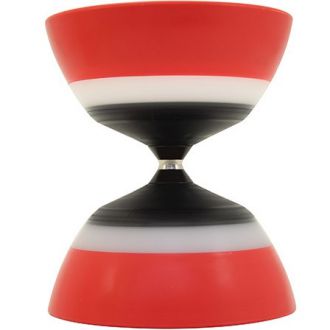 Diabolo à roulement à bille équipé de 5 roulements de couleur rouge.