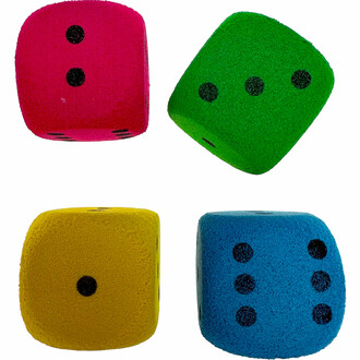 Foam dice are perfectly suited for early learning activities in nursery schools.