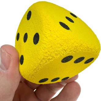 The numbered foam dice are suitable for indoor use.