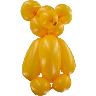 Un modèle de ballon en latex jaune représentant un ours, composé d'un ballons à sculpter 260.