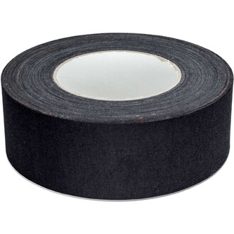 Rouleau d'adhésif aérien noir de 5 cm de large et 50 m de long, avec un intérieur en carton visible au centre.