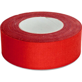 Rouleau d'adhésif aérien de 50 mètres de long et 5 centimètres de large, de couleur rouge.