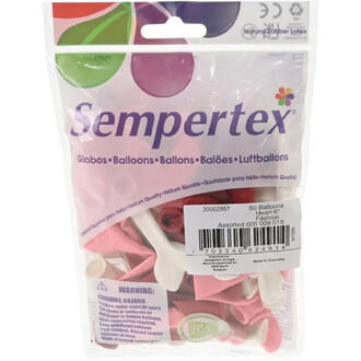 Assortiment de ballons cœur Sempertex dans un sachet plastique, 50 ballons cœur de 6 pouces, couleurs rose et rouge