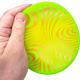 Soft green Frisbee for playing Backnine