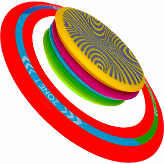 Les frisbees du jeu Backnine, appelés disques Wingman, sont des disques en silicone flexible de 21 cm de diamètre et 117 grammes, offrant des vols précis et stables pour des performances exceptionnelles en pétanque et disc golf.