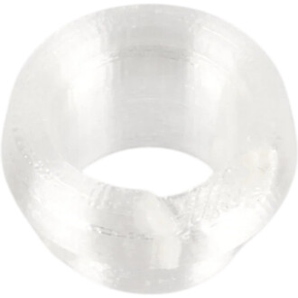 Bague Prism translucide blanche vue en gros plan, surface légèrement texturée et trou central.