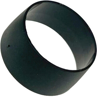 Bague en plastique noir, de forme circulaire, destinée à être utilisée comme pièce centrale pour la jonglerie.