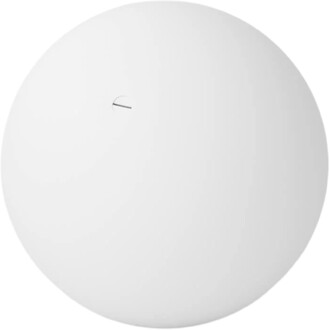 Balle BBX Beanbag de Play, vue de dessus, montrant une surface lisse et blanche avec une petite couture noire visible.