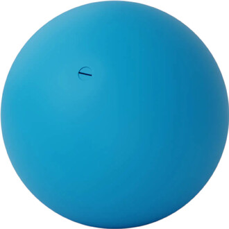 Balle BBX Beanbag de Play, de couleur bleu, vue de face. La balle est lisse avec une petite ouverture sur sa surface.