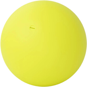 Balle BBX Beanbag de Play, couleur jaune vif, vue de dessus, avec une légère ouverture visible sur la surface.