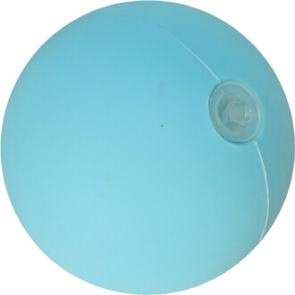 Boule de jonglage Plug N Play de 80 mm, couleur bleu pâle, vue de dessus, avec un petit bouton sur le côté.