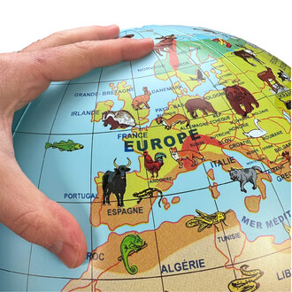 Il palloncino Caly Animal Globe e le sue 270 illustrazioni di animali.