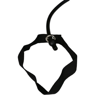 Barre de Toning Sarneige avec un tube noir flexible et une sangle en tissu noire, équipée d'un anneau métallique pour une fixation facile.