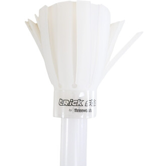 Bâton du Diable Lumi Pro de Trickstix, avec une partie supérieure en forme de fleurs, fabriquée en matériau blanc, et un tube transparent en dessous.