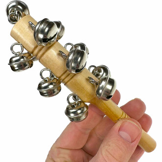 Ce bâton à grelots est un instrument de percussion parfait pour les débutants qui souhaitent développer leur sens du rythme.