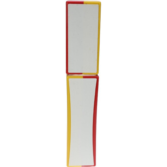 Boîte à Cigare Moreira ND - Standard, avec un design en plastique aux couleurs rouge et jaune, composée de deux compartiments rectangulaires.