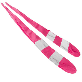 Paire de chaussettes longues roses avec bandes argentées réfléchissantes – modèle Techno Status.