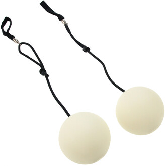 Luci a stringa USB con diverse sfere bianche collegate da un cavo nero e connettori metallici.