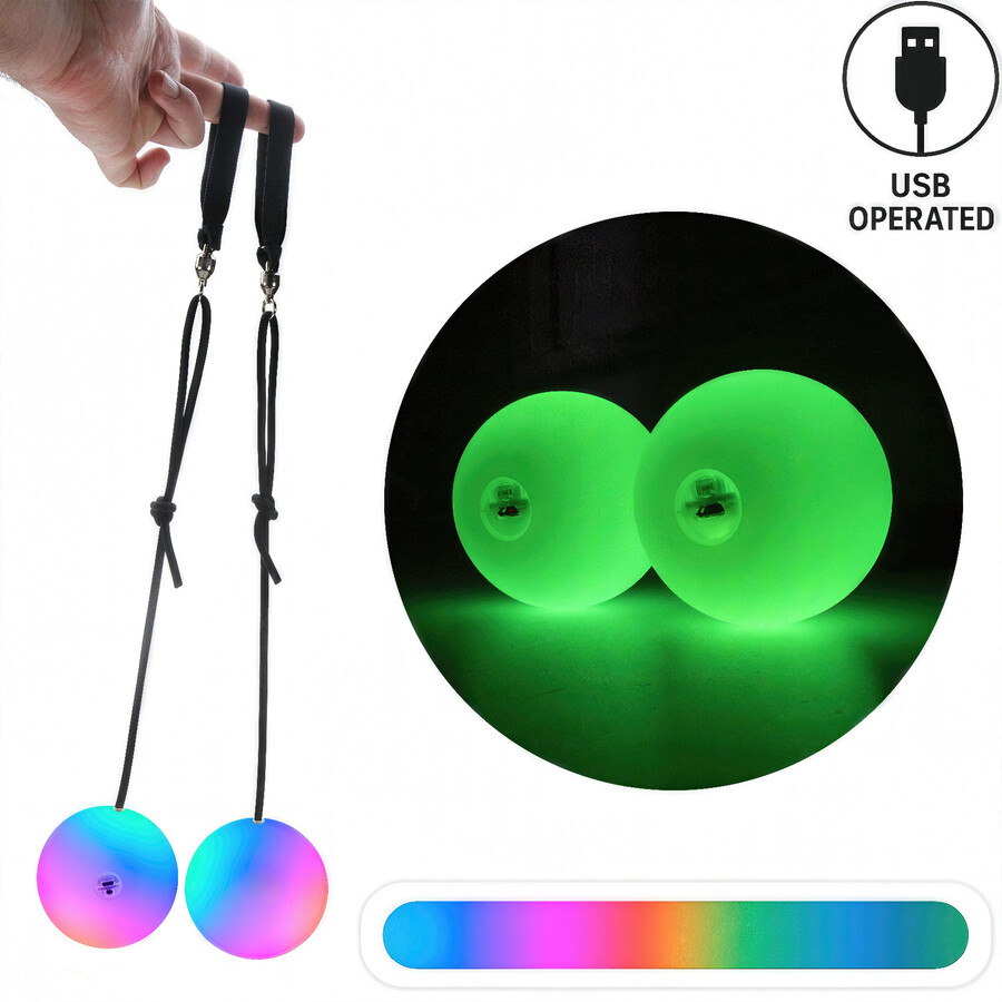Spinballs Bolas Lumineuses Rechargeables USB - 22 Modes LED - Balles De Jonglage Soft-Core - Pour Débutants Et Pros