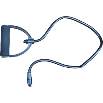 Bosu : image d'un élastique de fitness avec une poignée en mousse et un câble noir, conçu pour des exercices de résistance.