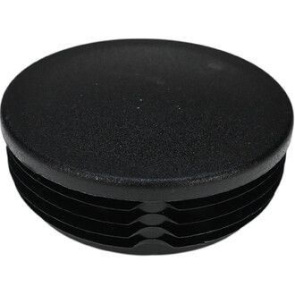 Capuchon noir pour poteau de portique, de forme cylindrique et lisse, avec des bords légèrement dentelés pour une meilleure adhésion.