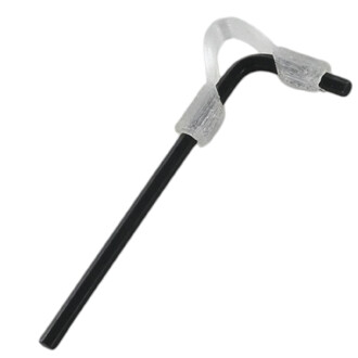 Clé Allen Dragon – clé hexagonale noire avec embouts argentés montés sur une tige noire.