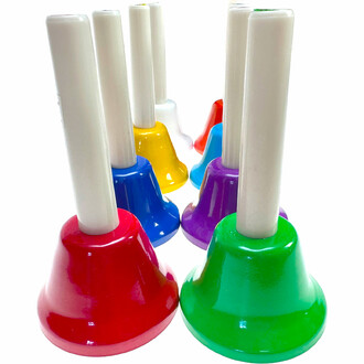Set de 8 cloches musicales à main, conçu pour les enfants.