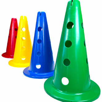 The rigid multifunction PVC cone is an essential accessory for sporting and educational activities.