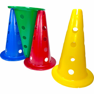 This cone has 12 holes to allow for 4 different height levels.