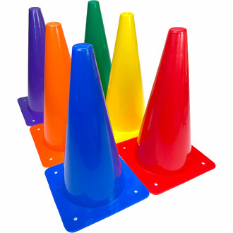 The 30cm solid boundary cone is an ideal accessory for a variety of exercises suitable for all levels.
