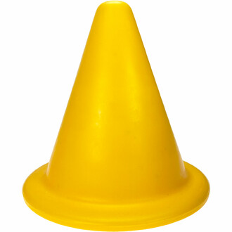 Rigid yellow cone with a height of 18cm