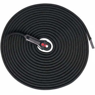 Corde Iridium statique de 10.5 mm, enroulée, avec une boucle noire et un embout.