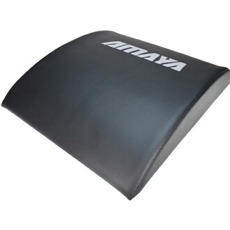 Coussin dos en forme ergonomique de couleur noire, avec le logo AIMAYA en blanc sur le dessus.