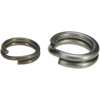 Double anneaux en métal pour bolas, avec un anneau plus petit à gauche et un plus grand à droite. Les deux anneaux sont en acier inoxydable, présentant une surface lisse et un design pratique pour la jonglerie.