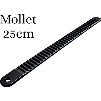 Échelle noire pour snowboard Cirkao, barre allongée de 25 cm avec des rainures en relief et un trou à une extrémité.