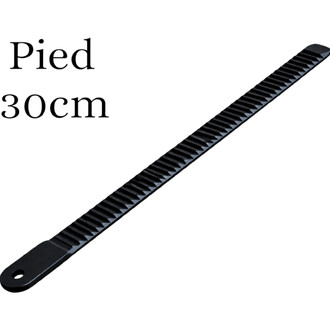 Échelle noire en plastique de 30 cm avec dents en relief sur toute la longueur et un œillet à l’extrémité, conçue pour le snowboard Cirkao.