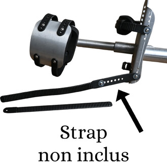 Échelle Snowboard Cirkao montée sur une barre métallique avec deux sangles noires perforées; strap non inclus.