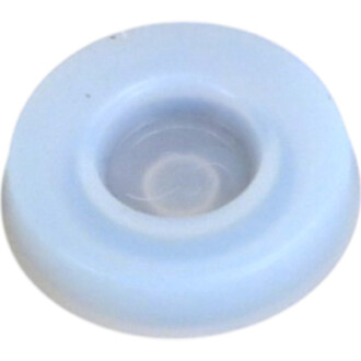 Embout haut de massue Vision, pièce circulaire bleu clair avec cavité centrale vue de dessus.