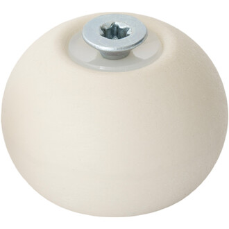 Embout bas PX3/PX4 Play, balle ronde de couleur beige clair avec un capuchon argenté au centre.