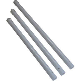 Ensemble de trois embouts gris pour bâton LED Lumi, sans lumière ni capuchon.