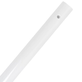 Embout de bâton LED Lumi en plastique blanc, sans lumière ni capuchon, présentant un petit trou près de l’extrémité.