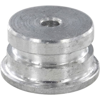 Gros plan d'un embout fixe Fusion 22 mm en métal argenté, montrant l'alésage central et les surfaces usinées (sans joint).