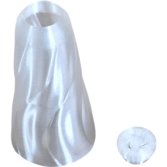 Embout conique en métal argenté avec adaptateur Vision et petite rondelle séparée (accessoire Pod Flowtoys)