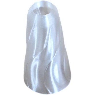 Embout conique en métal argenté pour Pod Flowtoys, ouverture circulaire en haut et base évasée.