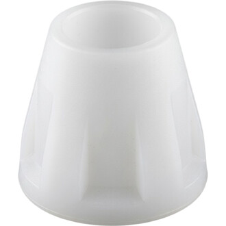 Embout silicone Fusion blanc — détail macro montrant l’ouverture circulaire et la forme conique de l’embout en silicone.