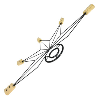 Eventails de feu Nautika, structure en métal noir avec des poignées en corde naturelle, présentant un design respirant pour une bonne manipulation et des performances optimales.