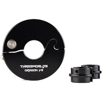 Hub Fusion Dragon V3 Threeworlds noir avec fermeture à came et bagues de réduction