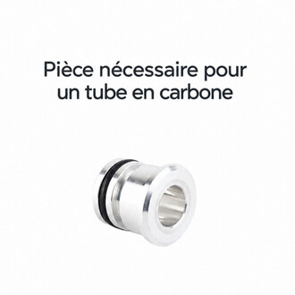 Hub Fusion Dragon V3 Threeworlds en métal argenté avec joint torique noir, pièce nécessaire pour un tube en carbone.