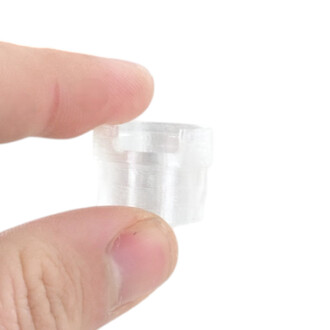 Insert TPU transparent, cylindrique, petit, tenu entre le pouce et l’index – destiné au staff Fusion.